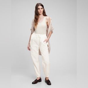 GAP High Rise Linen-Cotton Utility Joggers